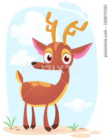 Cartoon deer character illustration. Vector isolated 109874585