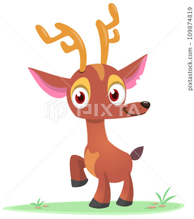 Cartoon deer character illustration. Vector isolated 109874819