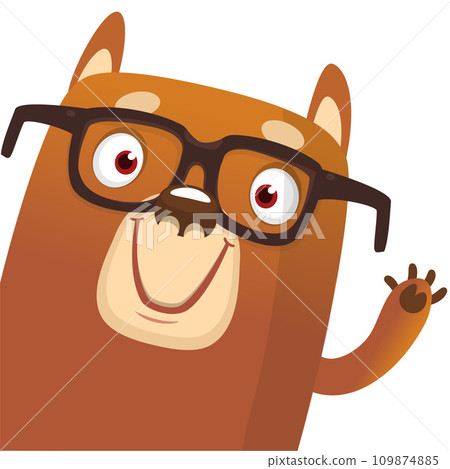Happy cartoon bear. Vector illustration of brown bear isolated. 109874885