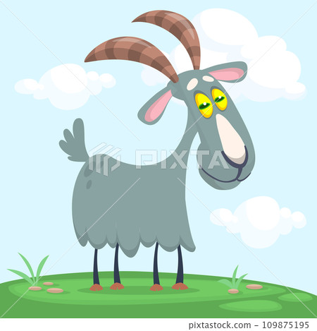Vector illustration of cute goat character cartoon isolated Vector illustration of cute goat character cartoon isolated 109875195