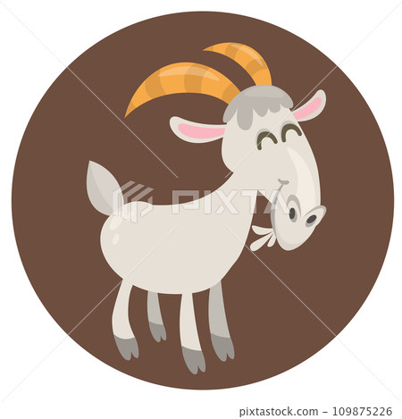 Vector illustration of cute goat character cartoon isolated Vector illustration of cute goat character cartoon isolated 109875226