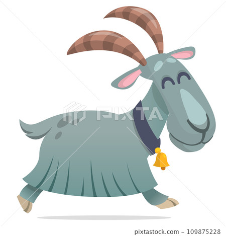 Vector illustration of cute goat character cartoon isolated Vector illustration of cute goat character cartoon isolated 109875228