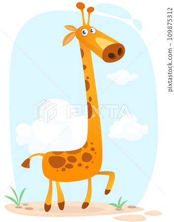 Funny giraffe cartoon design. Vector illustration isolated on white Funny giraffe cartoon design. Vector illustration isolated on white 109875312