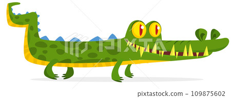 Cartoon crocodile character. Vector illustration isolated on white 109875602