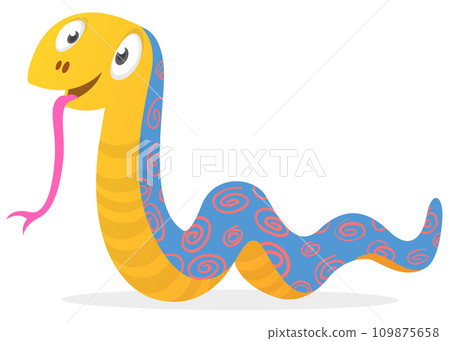 Cartoon funny snake. Vector illustration isolated Cartoon funny snake. Vector illustration isolated 109875658
