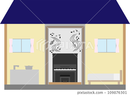 Image material of a house with a soundproof room 109876301