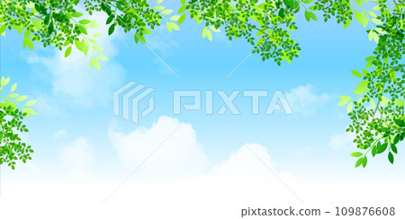 新的綠色留下風景背景 新的綠色留下風景背景 109876608