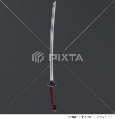 Katana Sword isolated on dark background 109876942