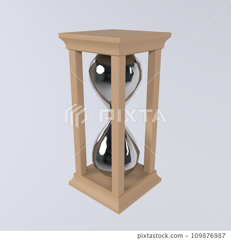 Sand Clock isolated on white background 109876987