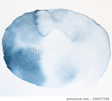 Navy blue watercolor stains, Hand painted on watercolor paper texture, Watercolor background artistic element for templates invitation card design 109877398