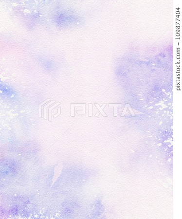 Violet watercolor with white splatter abstract background with paper watercolor texture Violet watercolor with white splatter abstract background with paper watercolor texture 109877404