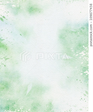 Green watercolor stains texture background, hand painted pastel watercolor background design for template banners prints invitation card 109877438