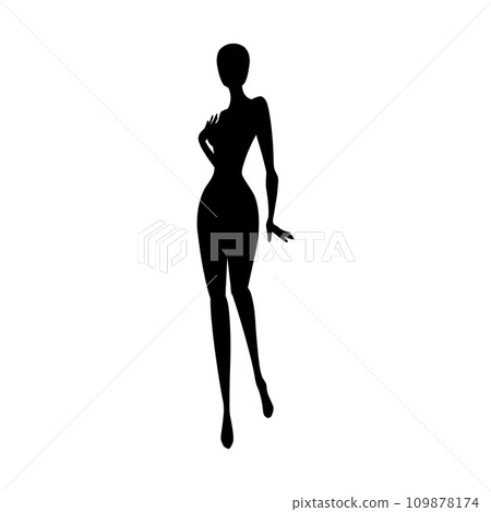 Woman body silhouettes fashion collection. Standing female mannequin for fashion designs. Vector illustration Woman body silhouettes fashion collection. Standing female mannequin for fashion designs. Vector illustration 109878174