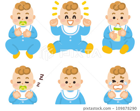 嬰兒面部表情插圖集 109878290