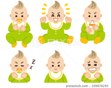 嬰兒面部表情插圖集 嬰兒面部表情插圖集 109878293