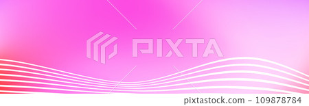 Abstract white wave lines on pink gradient background. Wide banner with curve liquid stripes. Wavy border concept for footer, poster, brochure, website, cover, header, flyer. Footer vector wallpaper 109878784