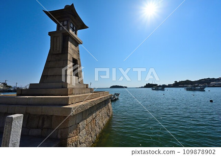 江戶時代的港口設施 鞆之浦的夜景與港口風景 江戶時代的港口設施 鞆之浦的夜景與港口風景 109878902