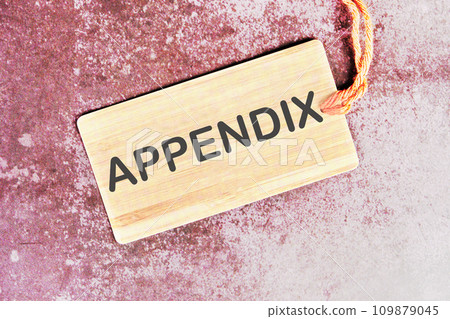 Appendix word written on a card with a rope on an abstract background 109879045