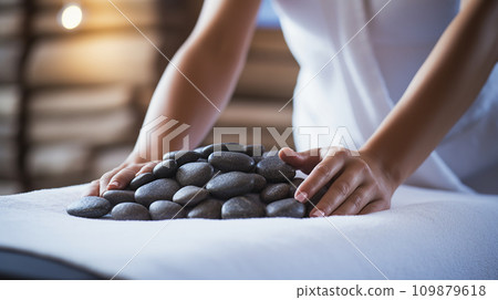 用於熱石按摩/熱石治療的石頭圖像 用於熱石按摩/熱石治療的石頭圖像 109879618