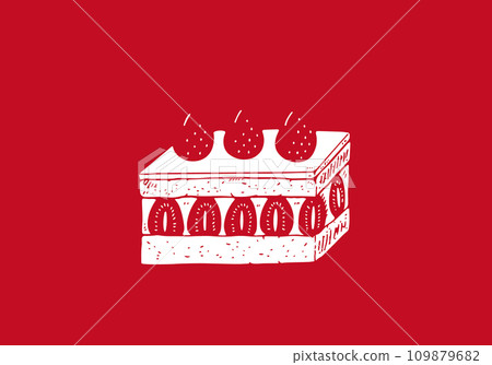 square shortcake on red background square shortcake on red background 109879682