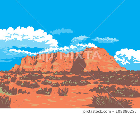 Lake Powell Navajo Tribal Park in Page Arizona WPA Poster Art 109880255