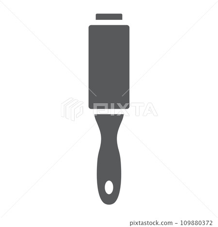 Lint roller clothes glyph icon, cleaner and remover, cleaning roller sign, vector graphics, a solid pattern on a white background. 109880372