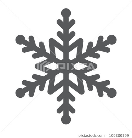Snowflake glyph icon, winter and ice, snow sign, vector graphics, a solid pattern on a white background. 109880399