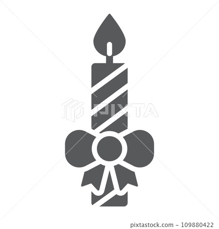 Christmas candle glyph icon, christmas and decor, candlelight sign, vector graphics, a solid pattern on a white background. 109880422