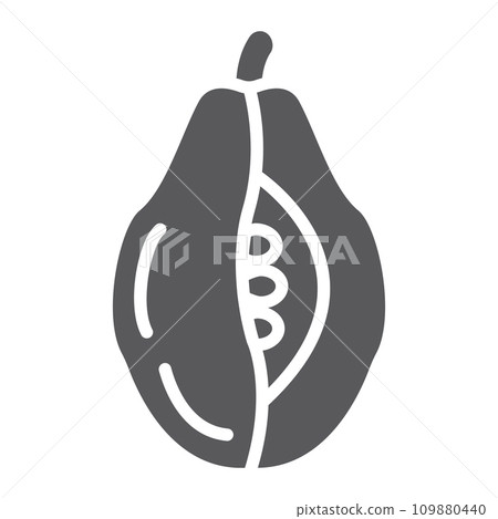 Papaya glyph icon, food and vitamin, exotic fruit sign, vector graphics, a solid pattern on a white backgrond. Papaya glyph icon, food and vitamin, exotic fruit sign, vector graphics, a solid pattern on a white backgrond. 109880440