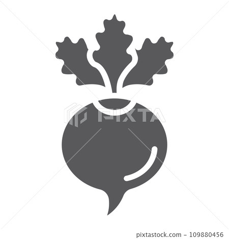 Beetroot glyph icon, beet and vegetable, vitamin sign, vector graphics, a solid pattern on a white backgrond. 109880456