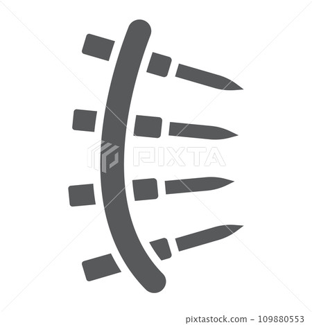Bullet belt glyph icon, army and military, machine gun belt sign, vector graphics, a solid pattern on a white background. 109880553