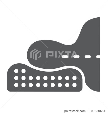 Orthopedic pillow glyph icon, medical and equipment, therapeutic pillow for seniors sign, vector graphics, a solid pattern on a white background. 109880631