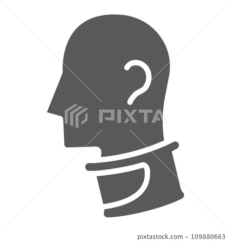 Cervical collar glyph icon, orthopedic and medical, neck collar sign, vector graphics, a solid pattern on a white background. 109880663