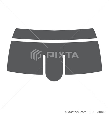 Sexy men underwear glyph icon, clothing and underpants, male underpants sign, vector graphics, a solid pattern on a white background, eps 10. 109880868
