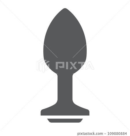 Anal plug glyph icon, sex toy and adult, plug toy sign, vector graphics, a solid pattern on a white background, eps 10 109880884