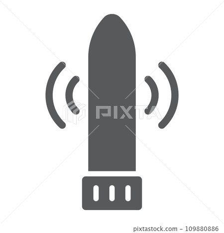 Dildo vibrator glyph icon, sex toy and adult, vibrator sign, vector graphics, a solid pattern on a white background, eps 10. 109880886