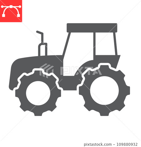 Tractor glyph icon, farm and agriculture, tractor vector icon, vector graphics, editable stroke solid sign, eps 10. Tractor glyph icon, farm and agriculture, tractor vector icon, vector graphics, editable stroke solid sign, eps 10. 109880932