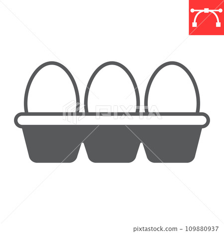 Eggs in box package glyph icon, farm and chicken eggs, egg tray vector icon, vector graphics, editable stroke solid sign, eps 10. Eggs in box package glyph icon, farm and chicken eggs, egg tray vector icon, vector graphics, editable stroke solid sign, eps 10. 109880937