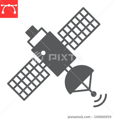 Satellite glyph icon, communication and space, satellite vector icon, vector graphics, editable stroke solid sign, eps 10. Satellite glyph icon, communication and space, satellite vector icon, vector graphics, editable stroke solid sign, eps 10. 109880959