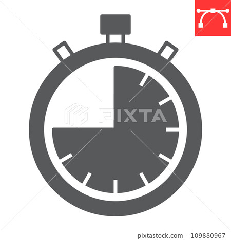 45 minutes timer stopwatch glyph icon, timer and deadline, stopwatch vector icon, vector graphics, editable stroke solid sign, eps 10. 45 minutes timer stopwatch glyph icon, timer and deadline, stopwatch vector icon, vector graphics, editable stroke solid sign, eps 10. 109880967