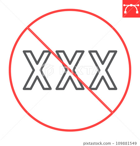 No XXX line icon prohibition and forbidden no  插圖素材  