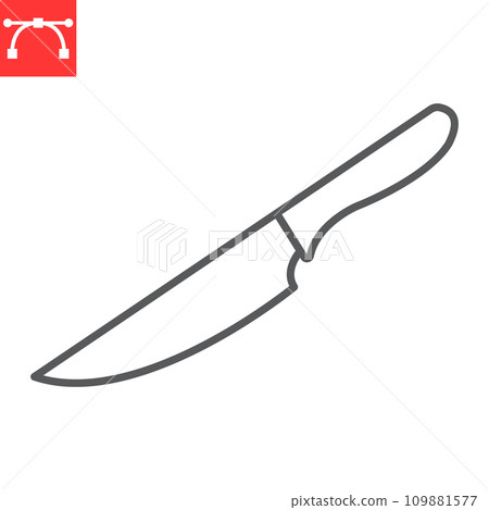 Kitchen knife line icon, kitchen and cook, knife vector icon, vector graphics, editable stroke outline sign, eps 10 Kitchen knife line icon, kitchen and cook, knife vector icon, vector graphics, editable stroke outline sign, eps 10 109881577