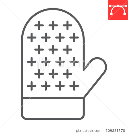 Oven glove line icon, kitchen and cooking glove, oven mitt vector icon, vector graphics, editable stroke outline sign, eps 10 Oven glove line icon, kitchen and cooking glove, oven mitt vector icon, vector graphics, editable stroke outline sign, eps 10 109881578