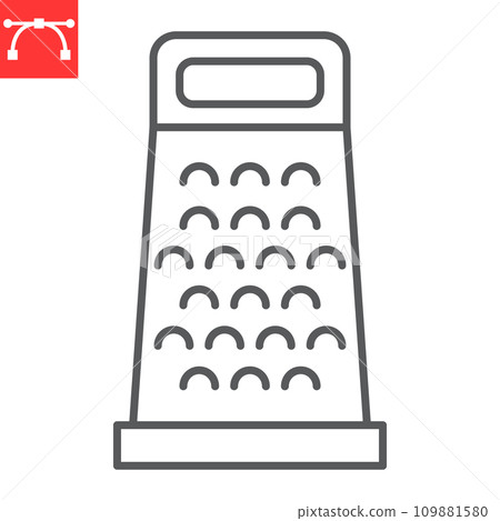Grater line icon, kitchen and cook, cheese grater vector icon, vector graphics, editable stroke outline sign, eps 10 Grater line icon, kitchen and cook, cheese grater vector icon, vector graphics, editable stroke outline sign, eps 10 109881580