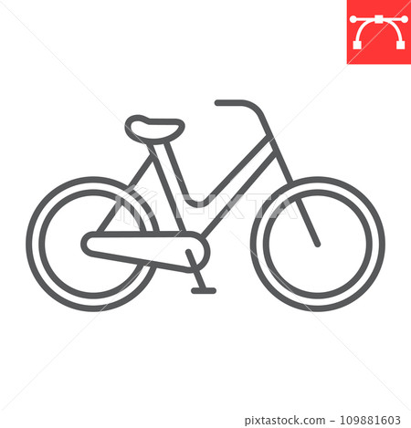 Bicycle line icon, transportation and vehicle, bike vector icon, vector graphics, editable stroke outline sign, eps 10. Bicycle line icon, transportation and vehicle, bike vector icon, vector graphics, editable stroke outline sign, eps 10. 109881603