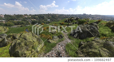 Path in the mountains 3D illustration Path in the mountains 3D illustration 109882497