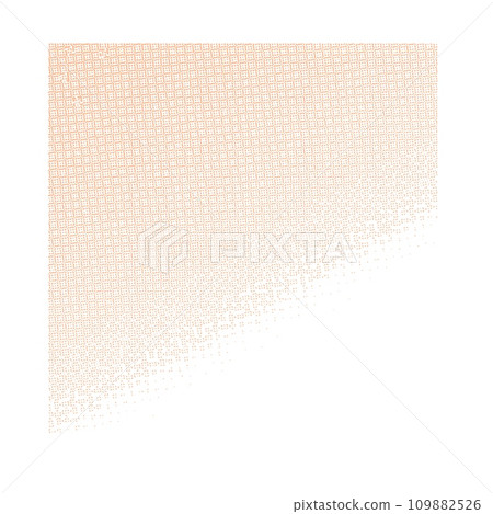 Vector halftone effect square peach fuzz colour isolated on white background 109882526