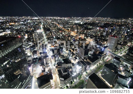Night view of a futuristic big city... Nagoya "Nagoya Station" 109882755