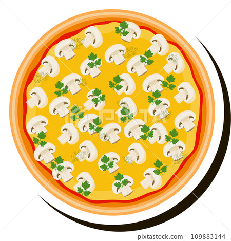 Illustration on theme big hot tasty pizza to pizzeria menu 109883144