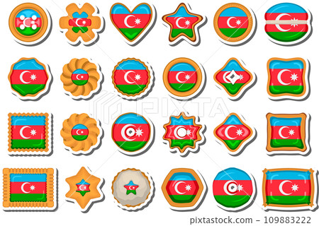 Homemade cookie with flag country Azerbaijan in tasty biscuit Homemade cookie with flag country Azerbaijan in tasty biscuit 109883222
